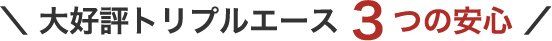 大好評トリプルエース 3 つの安心